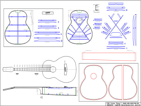 CAD Acoustic Bass Guitar Plan