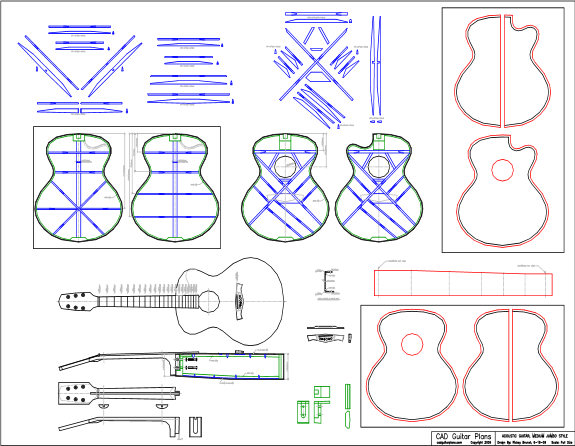 CAD Medium Jumbo Acoustic Guitar Plan