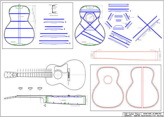 CAD L-00 Gibson Style Acoustic Guitar Plan