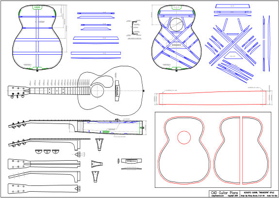CAD Orchestra Style Acoustic Guitar Plan