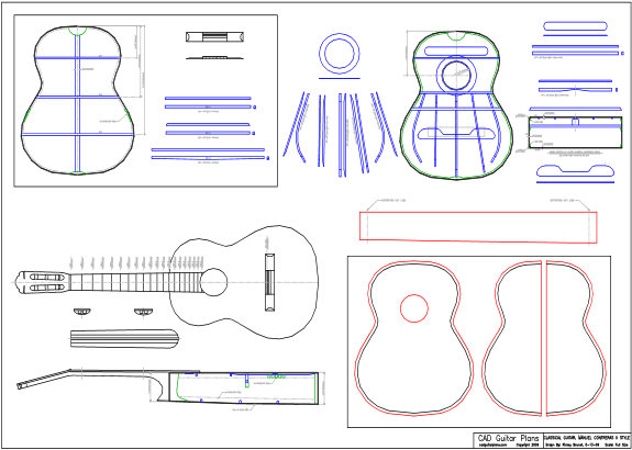 CAD Manuel Contreras II Style Classical Guitar Plan