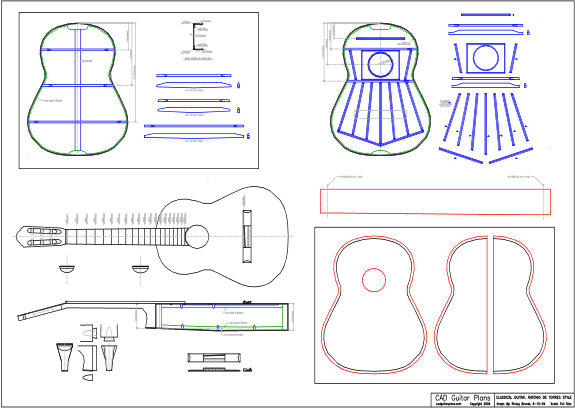 CAD Antonio de Torres Style Classical Guitar Plan