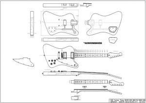 CAD Firebird Studio Electric Guitar Plan Gibson Style