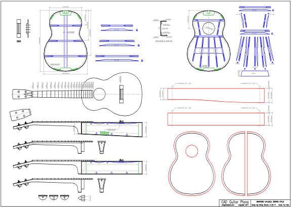 dal Sammenlignelig Tredje CAD Baritone Ukulele Plan Martin Style – CAD Guitar Plans