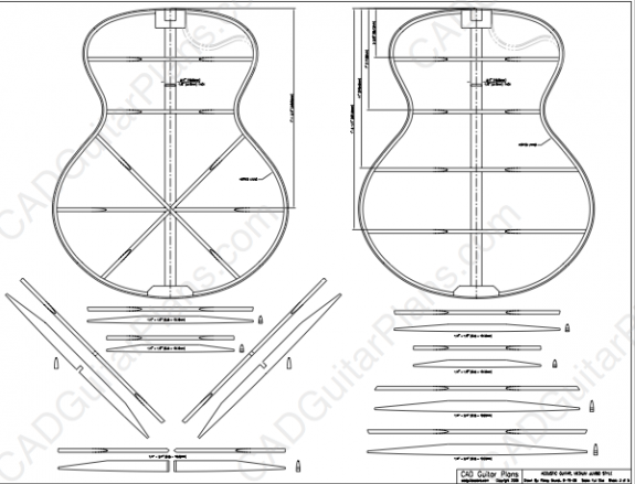 PDF Medium Jumbo Acoustic Guitar Plan - CAD Guitar Plans