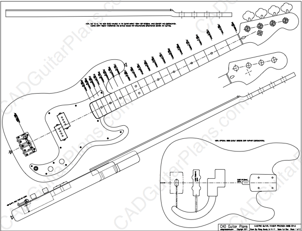 PDF Precision Bass Electric Guitar Plan Fender Style – CAD Guitar Plans