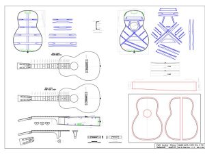 Size 0 Martin 12 Fret Body Style Acoustic CAD Guitar Plan
