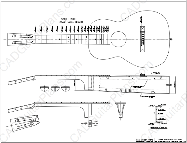 PDF Size 0 Martin 12 Fret Body Style Acoustic Guitar Plan
